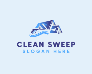 House Pressure Washer Cleaning logo design