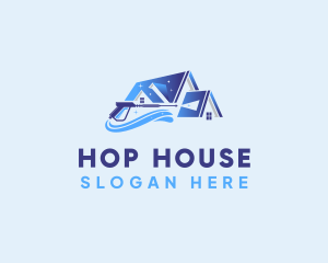 House Pressure Washer Cleaning logo design