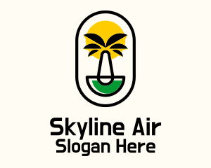 Palm Tree Island Badge Logo