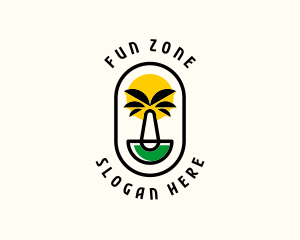 Palm Tree Island Badge logo design