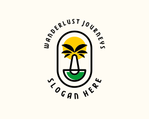 Palm Tree Island Badge logo design