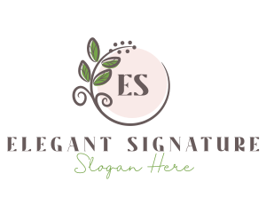 Elegant Wreath Leaf  logo design