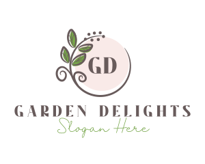 Elegant Wreath Leaf  logo design