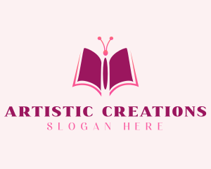 Butterfly Book Pages logo design