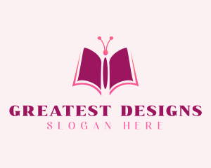 Butterfly Book Pages logo design