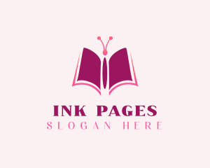 Butterfly Book Pages logo design