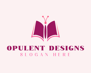 Butterfly Book Pages logo design