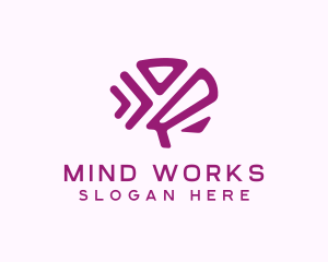 Arrow Brain Shapes logo design