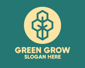 Green Geometric Tree logo design