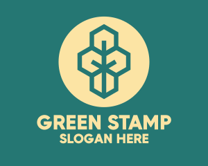 Green Geometric Tree logo design