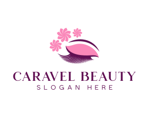 Flower Eyelash Beauty logo design