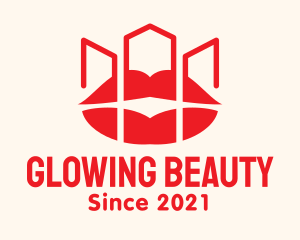 Lipstick Cosmetic Building logo