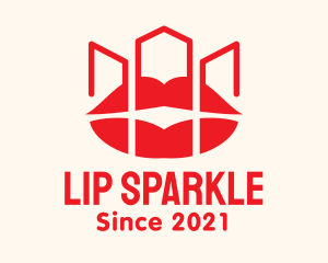 Lipstick Cosmetic Building logo design