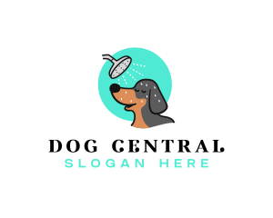 Dog Bathing Shower logo design