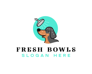 Dog Bathing Shower logo design