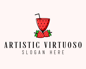 Strawberry Daiquiri Juice Drink  logo design