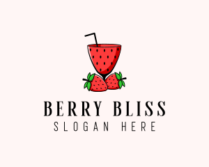 Strawberry Daiquiri Juice Drink  logo design