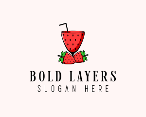 Strawberry Daiquiri Juice Drink  logo design