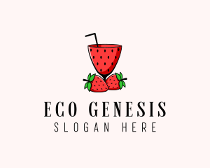 Strawberry Daiquiri Juice Drink  logo design