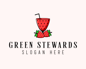 Strawberry Daiquiri Juice Drink  logo design