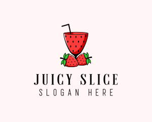 Strawberry Daiquiri Juice Drink  logo design