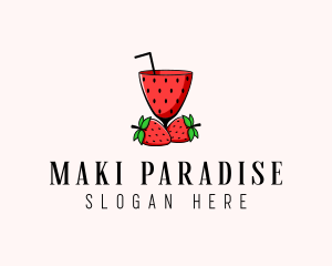 Strawberry Daiquiri Juice Drink  logo design