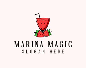 Strawberry Daiquiri Juice Drink  logo design