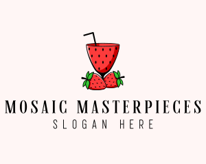 Strawberry Daiquiri Juice Drink  logo design