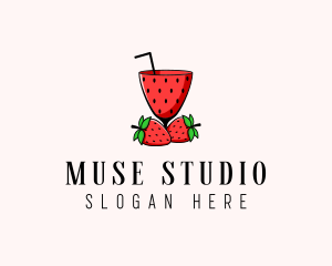 Strawberry Daiquiri Juice Drink  logo design