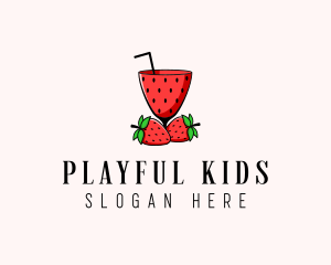 Strawberry Daiquiri Juice Drink  logo design