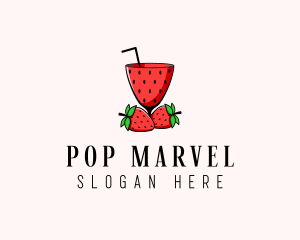 Strawberry Daiquiri Juice Drink  logo design