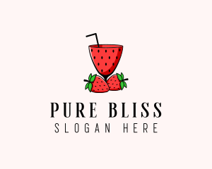 Strawberry Daiquiri Juice Drink  logo design