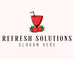 Strawberry Daiquiri Juice Drink  logo design