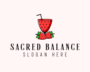 Strawberry Daiquiri Juice Drink  logo design