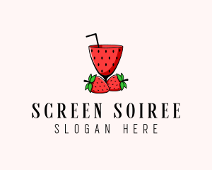 Strawberry Daiquiri Juice Drink  logo design