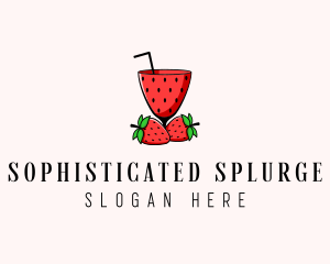 Strawberry Daiquiri Juice Drink  logo design