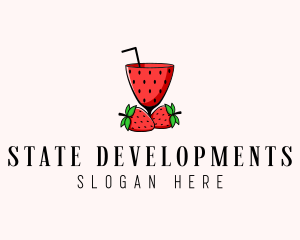 Strawberry Daiquiri Juice Drink  logo design