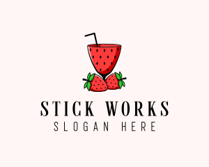 Strawberry Daiquiri Juice Drink  logo design