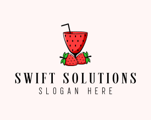 Strawberry Daiquiri Juice Drink  logo design