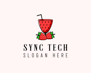 Strawberry Daiquiri Juice Drink  logo design