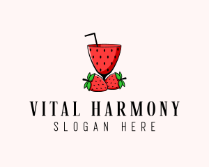 Strawberry Daiquiri Juice Drink  logo design