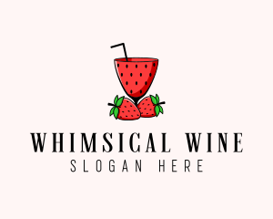 Strawberry Daiquiri Juice Drink  logo design