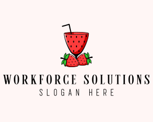 Strawberry Daiquiri Juice Drink  logo design