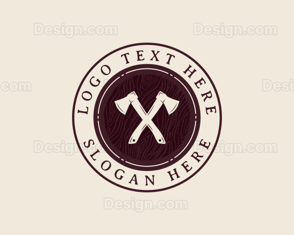 Lumberjack Lumber Axe Logo