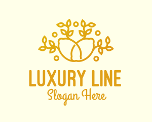 Yellow Lemon Line Art logo design