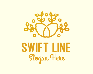 Yellow Lemon Line Art logo design