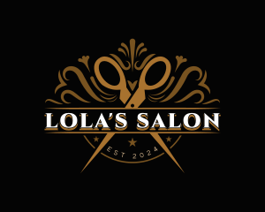 Salon Barber Scissors logo design