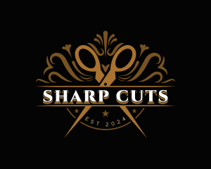 Salon Barber Scissors logo design