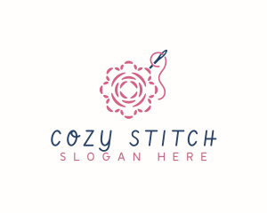 Flower Needle Embroidery logo design