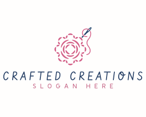 Flower Needle Embroidery logo design